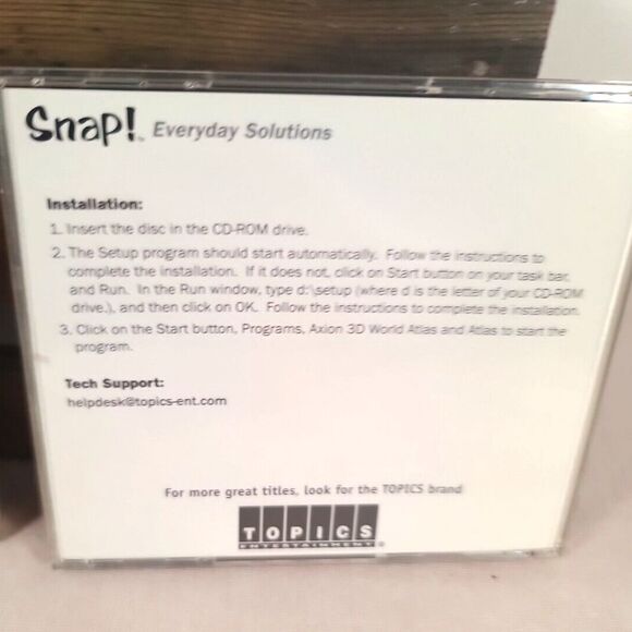 Vintage 2003 3D Atlas PC CD-ROM Software SNAP! WINDOWS 95 98 1.6 Map - Picture 5 of 7